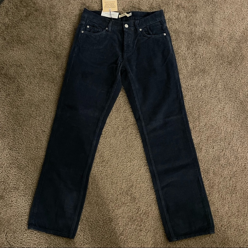 Size 30 - 32 Mens Corduroy Pants Navy 100% Cotton - Picture 2 of 9